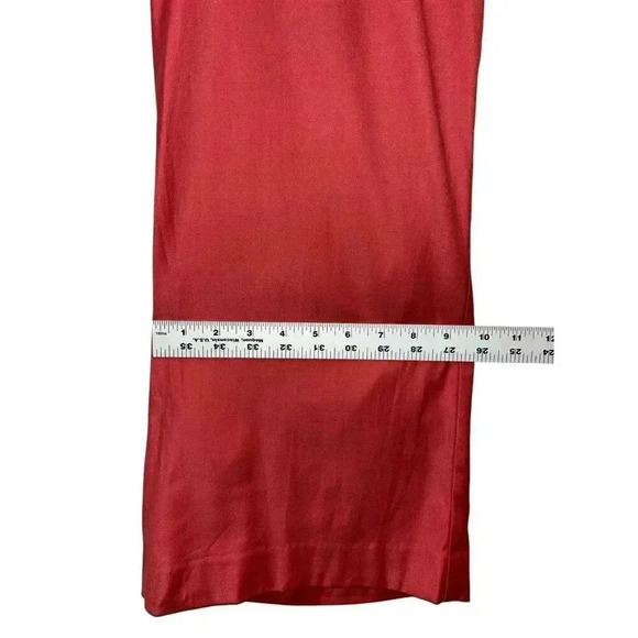 ST. JOHN Annabel Straight Leg Wool Blend Dress Pants Cinnabar Size 16 Trouser - Picture 8 of 9